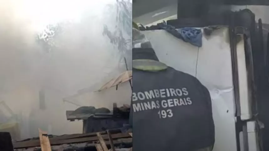 Divinópolis: Incêndio atinge barraco ao lado do Cmei do Danilo Passos e destrói recicláveis